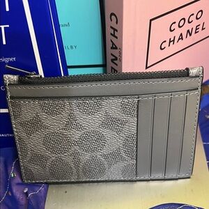 Coach NWT Gray Card Holder Wallet